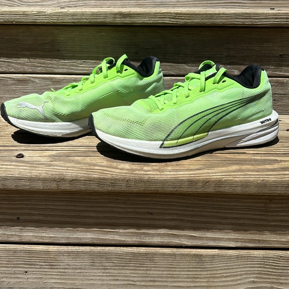 💚 Puma Velocity Nitro ‘Green Glare’ Running Shoes, Size 7 - Picture 2 of 7